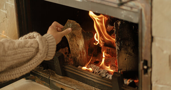 Feuer, Kamin, Holz