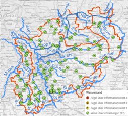 Pegel in NRW mit Info zu Informationswertüberschreitungen Ende Februar (Stand: 01.03.24)