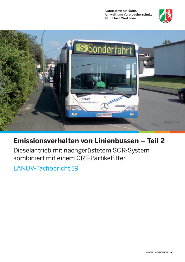 Emissionsverhalten von Linienbussen - Teil 2
Dieselantrieb mit nachgerüstetem SCR-System
kombiniert mit einem CRT-Partikelfilter