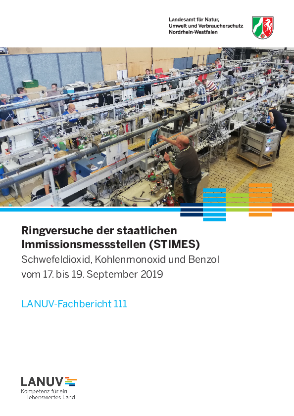 Ringversuche der staatlichen Immissionsmessstellen (STIMES)
Schwefeldioxid, Kohlenmonoxid und Benzol vom 17. bis 19. September 2019