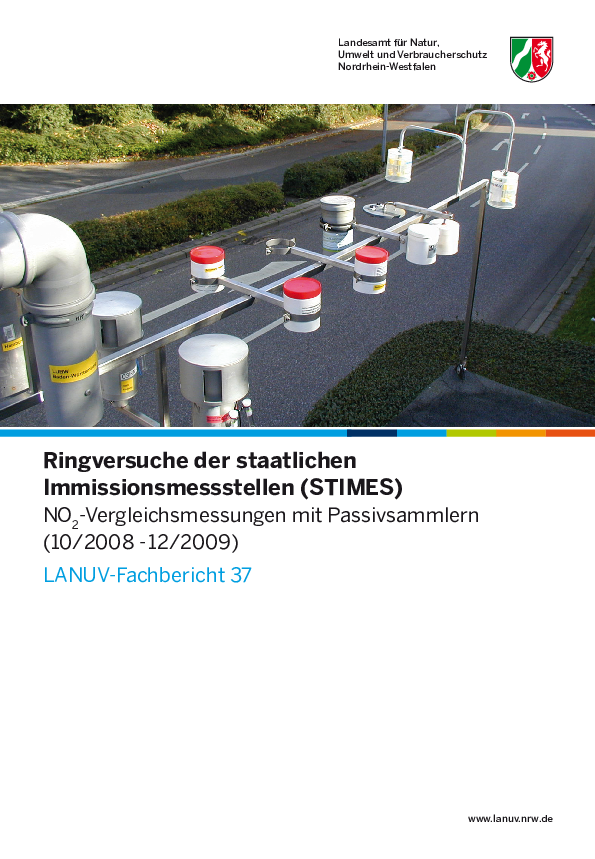 Ringversuche der staatlichen Immissionsmessstellen (STIMES)
NO2-Vergleichsmessungen mit Passivsammlern (10/2008 - 12/2009)