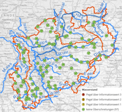 Pegel in NRW mit Info zu Informationswertüberschreitungen Ende Juli (Stand: 31.07.24)