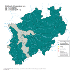 Betrachtung der Gewässersituation hinsichtlich Niedrigwasser Ende April (Stand: 17.KW 2024)