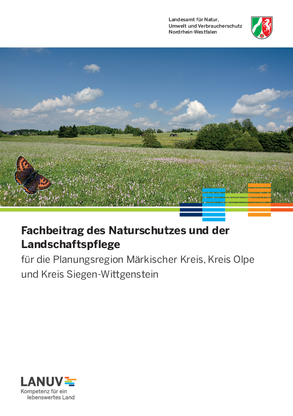 Fachbeitrag des Naturschutzes und der Landschaftspflege für die Planungsregion Märkischer Kreis, Kreis Olpe und Kreis Siegen-Wittgenstein